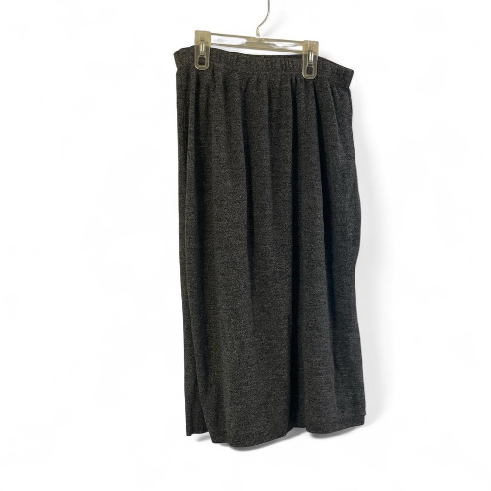 Karen Lessly Women's L Gray Acrylic Knit Elastic Waist Sweater Pencil Midi Skirt